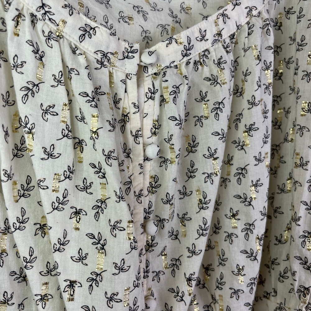 NWT Old Navy 2X Square Neck Ditsy Floral Peasant Blouse Cottagecore Fall Boho - Picture 2 of 12